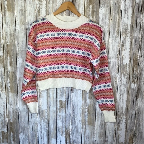 NWT Wild Fable Faire Isle Crop Sweater - Picture 2 of 6